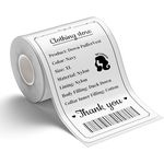 NIIMBOT Etikett B1 B21 B3S, wasserfeste Aufkleber 50x80mm (2"x3.15"), 95 Stück pro Rolle, weiß, ideal für Kleidungsetiketten, Glasetiketten und Barcodes