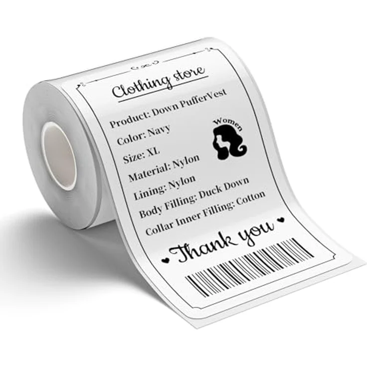 NIIMBOT Etikett B1 B21 B3S, wasserfeste Aufkleber 50x80mm (2"x3.15"), 95 Stück pro Rolle, weiß, ideal für Kleidungsetiketten, Glasetiketten und Barcodes – Bild 1