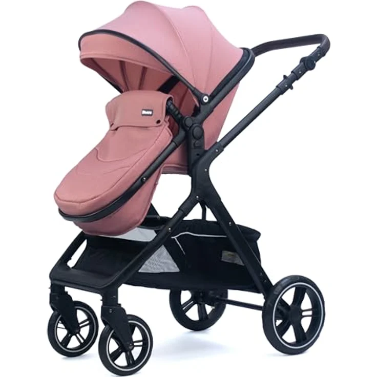 Pixini 3in1 Kinderwagen Set Nelio schwarz/altrosa – Bild 3