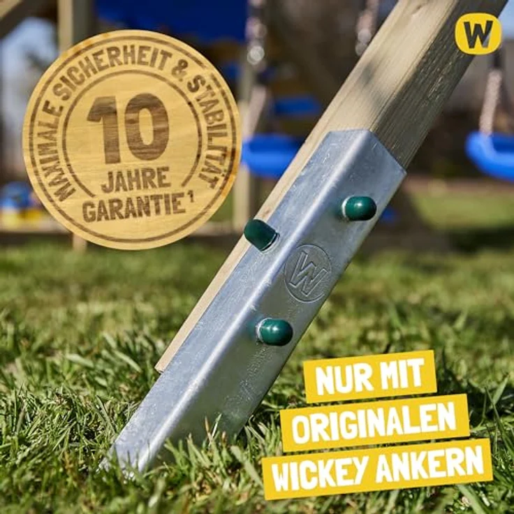 WICKEY Spielturm Klettergerüst Smart Cave, Outdoor Kinder Kletterturm mit Schaukel, Rutsche, Sandkasten und Spiel-Zubehör, 120 cm Podesthöhe, blau – Bild 3