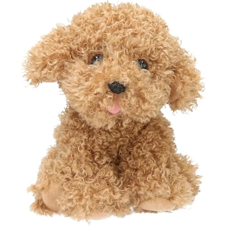 Depesche TOPModel Fur Ever Friends - Kuscheltier Hund Holly, 16 cm großes Plüschtier mit lockigem Fell in Hellbraun – Bild 1