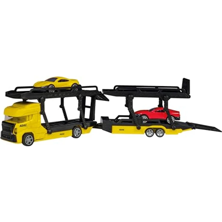 Happy People Spielzeug-Transporter ADAC Die Cast, inklusive 2 Fahrzeuge, LKW mit Hänger – Bild 1