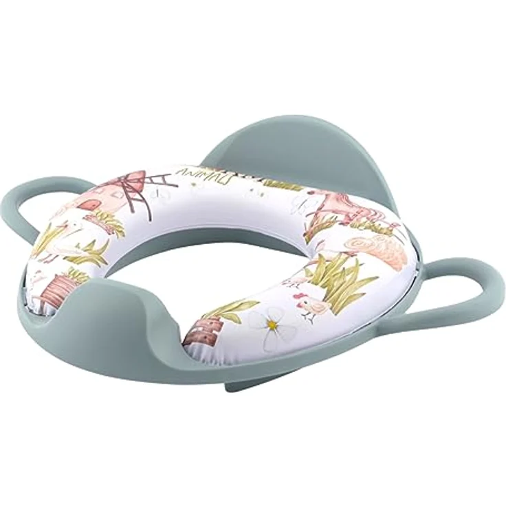 Lorelli Baby-Toilettensitz mit Rückenlehne, gepolstert, mit Handgriffen und Spritzschutz, 11 cm, Kunststoff – Bild 1