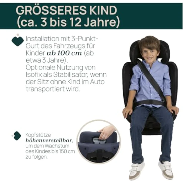 Chicco Autokindersitz MOKITA I-SIZE, ab: 15 Monate, bis: 12 Jahre, mit höhenverstellbarer Kopfstütze und Soft Reducer, rot – Bild 8