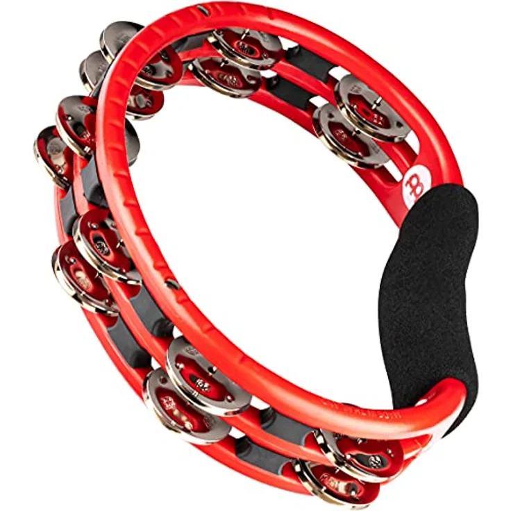 Meinl Percussion TMT1R Tambourine (ABS-Plastik) mit Stahlschellen (2-reihig) - Handmodell, rot