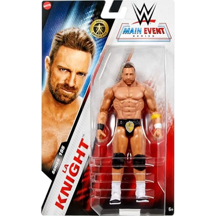 Mattel WWE LA Knight Actionfigur, Hauptkampf-Serie #155, ca. 15 cm groß mit 10 Bewegungspunkten und lebensechtem Aussehen, Mehrfarbig, JCV48 – Bild 2