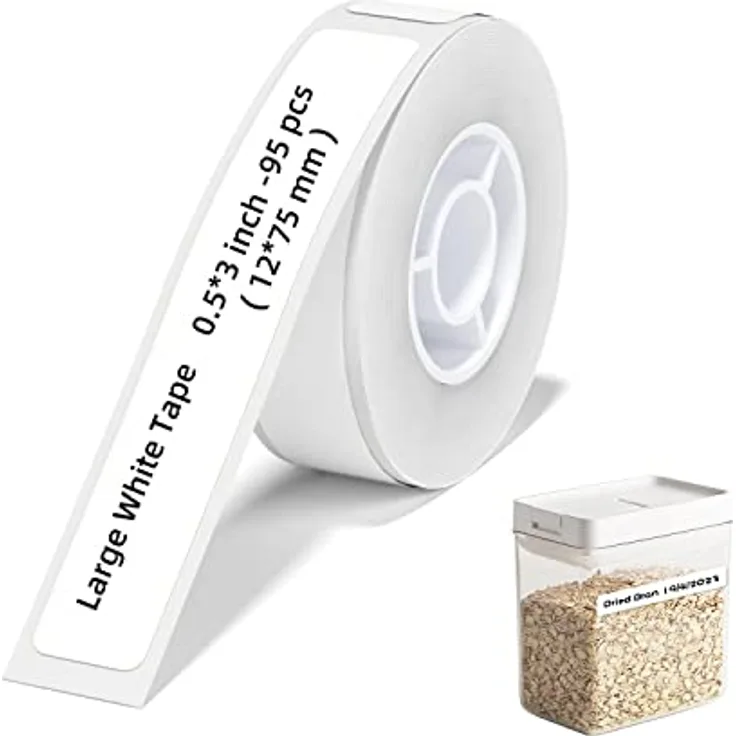 NIIMBOT Ruban adhésif pour D11 D110 D101 H1S, 160 wasserfeste Thermodirekt-Etiketten 12x75 mm pro Rolle