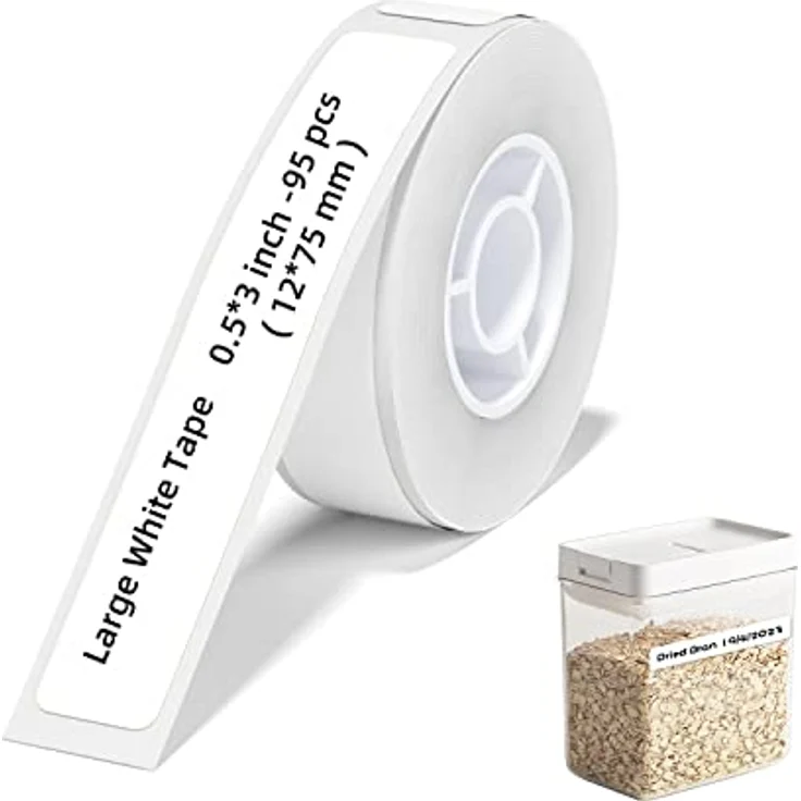 NIIMBOT Ruban adhésif pour D11 D110 D101 H1S, 160 wasserfeste Thermodirekt-Etiketten 12x75 mm pro Rolle – Bild 1