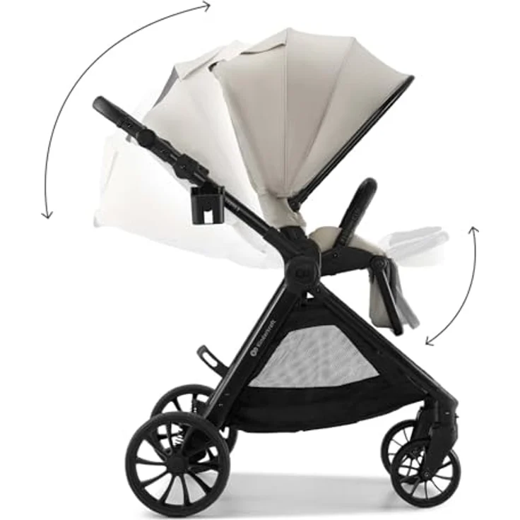 Kinderkraft VESTO 2, 3-in-1-Kinderwagen mit Babywanne, MINK PRO 2 Autositz, wendbarem Sportsitz, Travel System, Beige – Bild 9