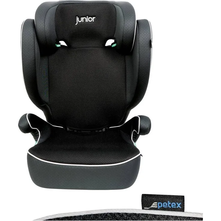 Petex Kindersitzerhöhung Kindersitz Basic Plus 1600, Autositzerhöhung in Schwarz nach ECE R129