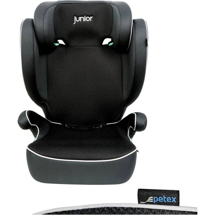 Petex Kindersitzerhöhung Kindersitz Basic Plus 1600, Autositzerhöhung in Schwarz nach ECE R129 – Bild 1