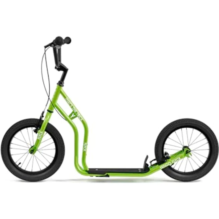 Yedoo Flyck Scooter für Kinder ab 8 Jahren, mit Luftreifen 16/16 und Ständer Grün – Bild 3