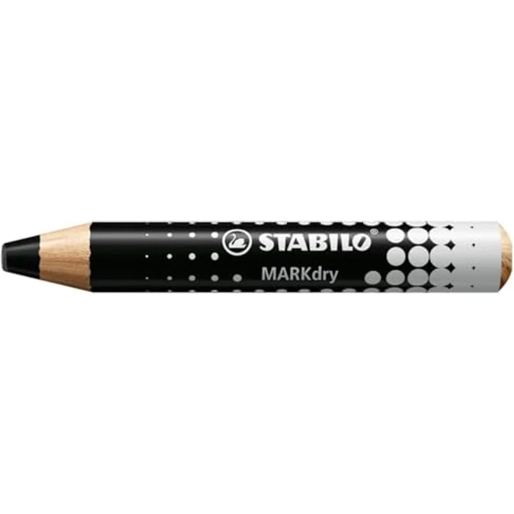 STABILO MARKdry Markerstifte, Schwarz, 5 Stück, für Whiteboards und Schiefertafeln, abwischbar, aus 100% zertifiziertem Holz – Bild 2