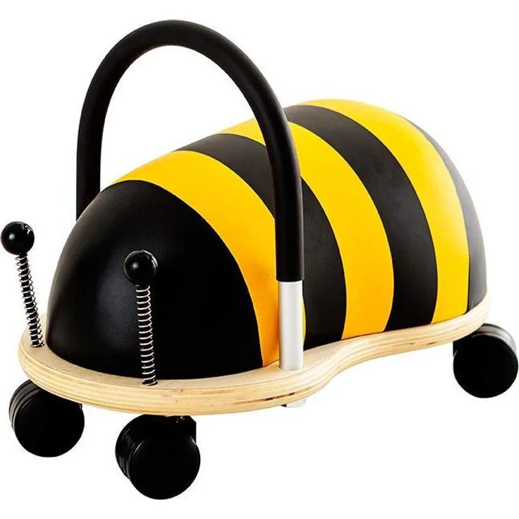 Wheely Bug Wheely Bug Bee Large, Rutschauto aus Massivholz, 360° drehbare Rollen, maximal 25 kg belastbar, weicher Schaumstoffsitz