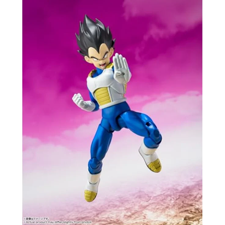 TAMASHII NATIONS Dragon Ball DAIMA Vegeta S.H.Figuarts Actionfigur, 14 cm, inklusive 4 austauschbarer Handgelenke und 3 Gesichtsteile – Bild 4