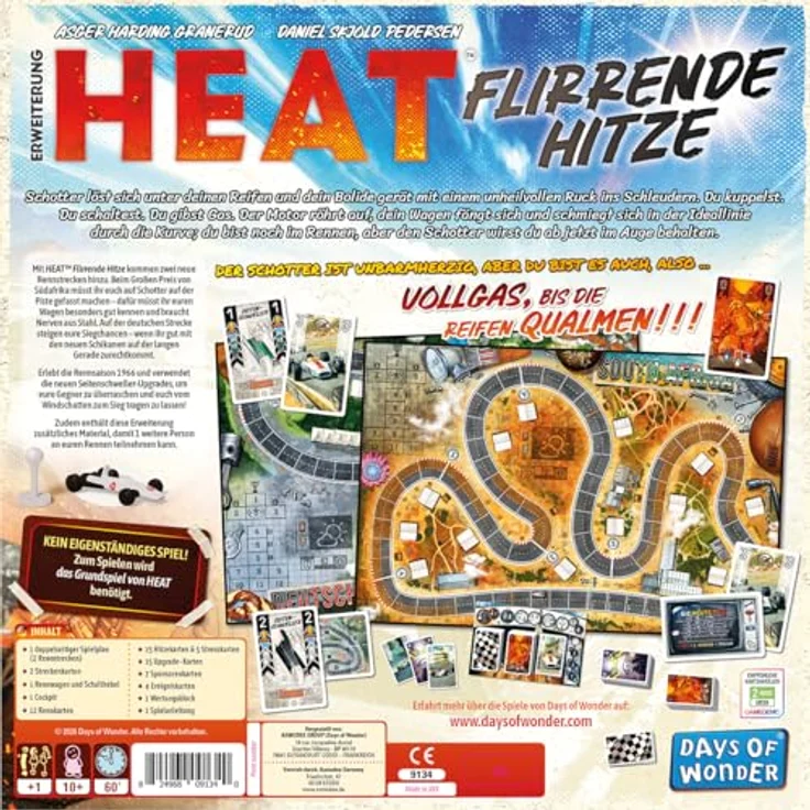 Asmodee Heat – Flirrende Hitze, DE-Version, Kennerspiel-Erweiterung für 1-7 Spieler, 60 Minuten Spielzeit, neue Strecken und Herausforderungen – Bild 4