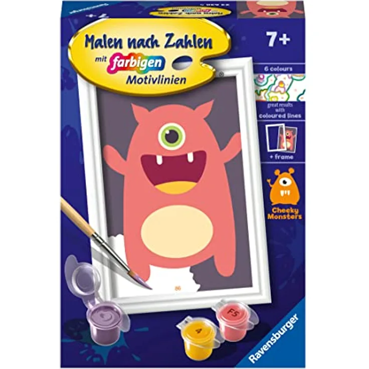 Ravensburger Malen nach Zahlen 23630 - Rotes Monster - Kinder ab 7 Jahren