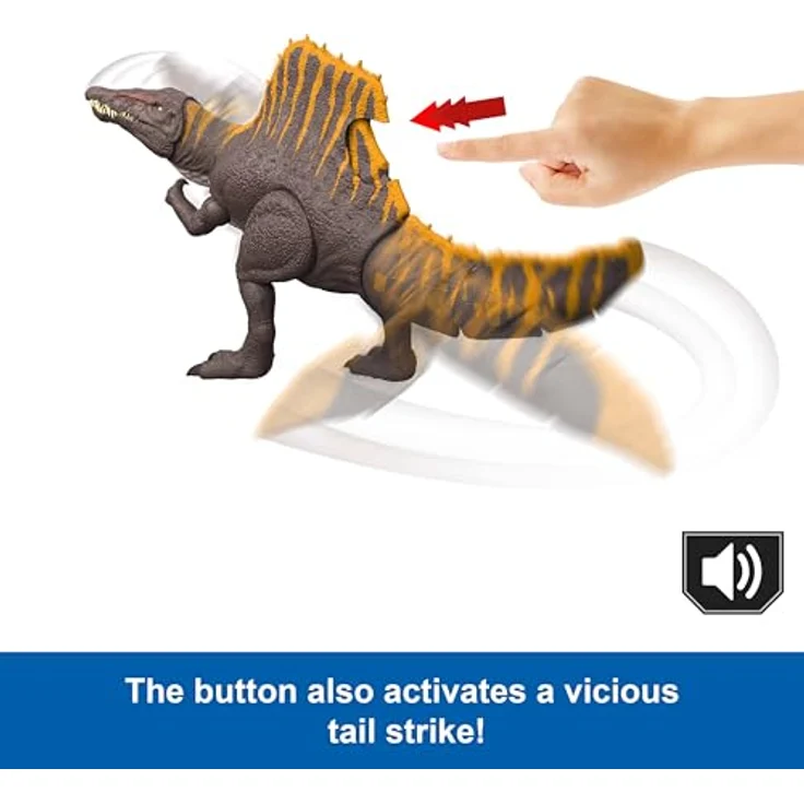 Jurassic World REBIRTH Spinosaurus, Actionfigur mit Tail Thrasher Attacke und digitaler AR-Erweiterung – Bild 4