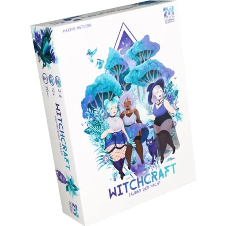 King Racoon Games Witchcraft – Zauber der Nacht, Brettspiel für Familien, Blau und Lila