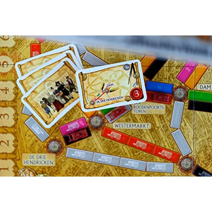 Days of Wonder Ticket to Ride Amsterdam, Brettspiel für 2-4 Spieler, Familien-Brettspiel, Zugspiel, Altersgruppe 8+, Spielzeit 10-15 Minuten, verschiedene Farben – Bild 4