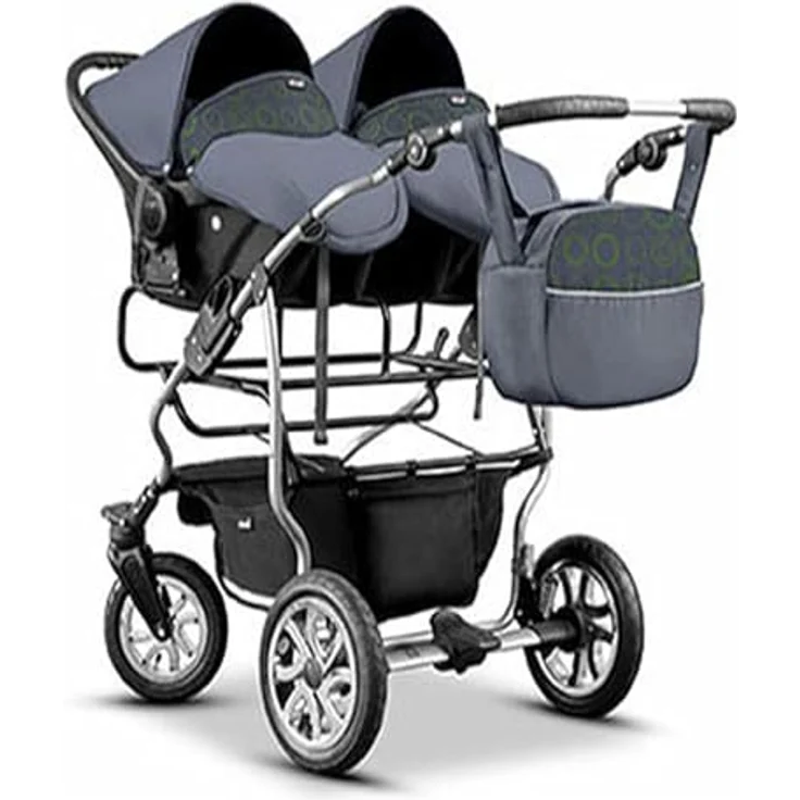 Elcar Zwillingskinderwagen 3 in 1 City Twin inkl. Autositze - Komplettset für 2 Kinder - in 19 Farben – Bild 4
