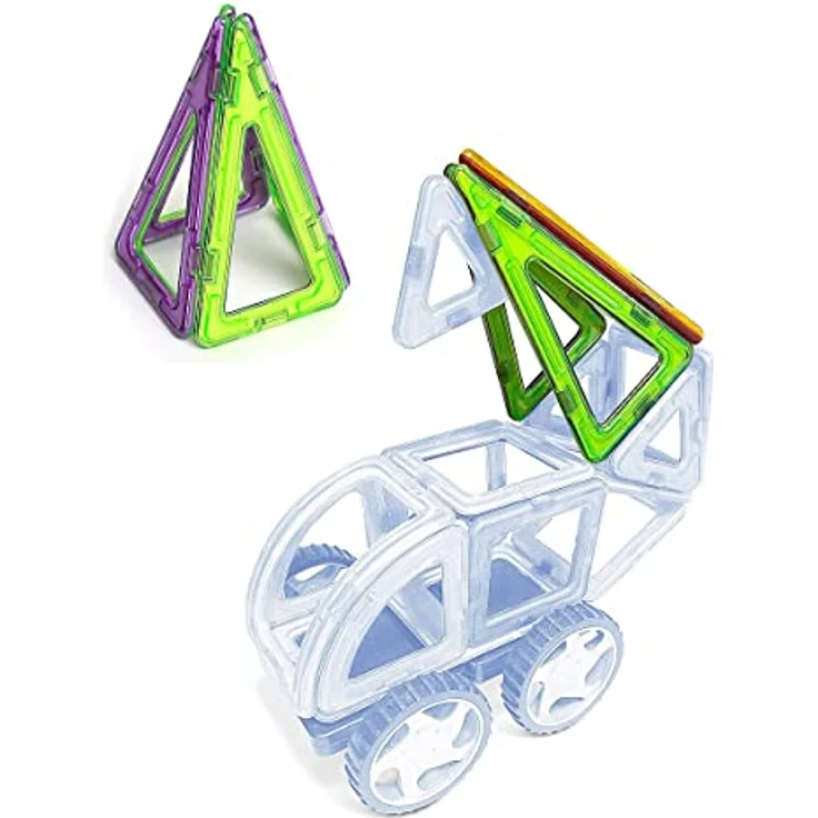 MK MAGNIKON Magnetische Bausteine Ersatzset, Gleichschenklige Dreiecke, Kindergarten Spielzeug, für Kinder ab 3 Jahren, Montessori Konzept, kreatives Baumaterial – Bild 2