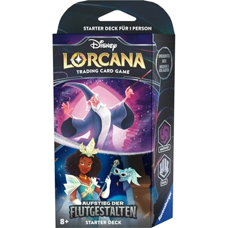 Ravensburger Disney Lorcana Trading Card Game: Starter Deck Amethyst und Stahl, 60 Karten mit 2 Foil-Karten und Spielanleitung (Deutsch) – Bild 1
