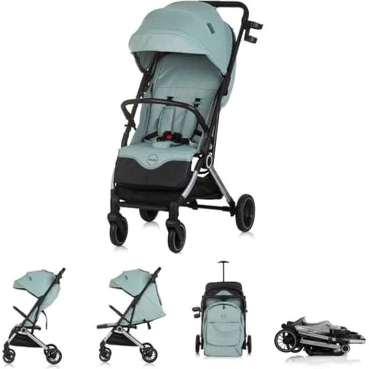 Chipolino Buggy Pixie, zusammenklappbar mit Getränkehalter, Ablagekorb für bis zu 22 kg, türkis