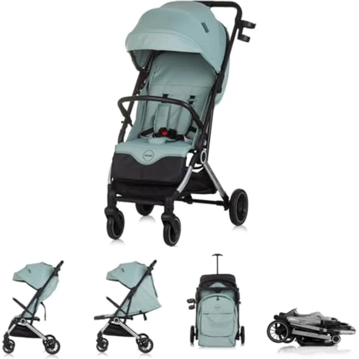 Chipolino Buggy Pixie, zusammenklappbar mit Getränkehalter, Ablagekorb für bis zu 22 kg, türkis – Bild 1