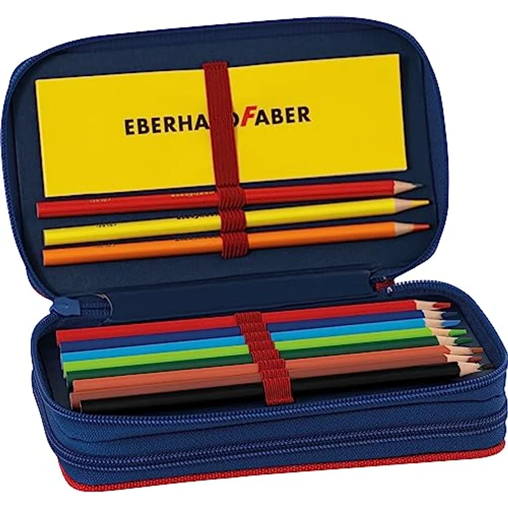 Eberhard Faber 577593 - Double Decker Federmappe mit Spinnenmotiv, befüllt mit 24 Teilen, Schüleretui mit 2 Klappen und Reißverschluss – Bild 3