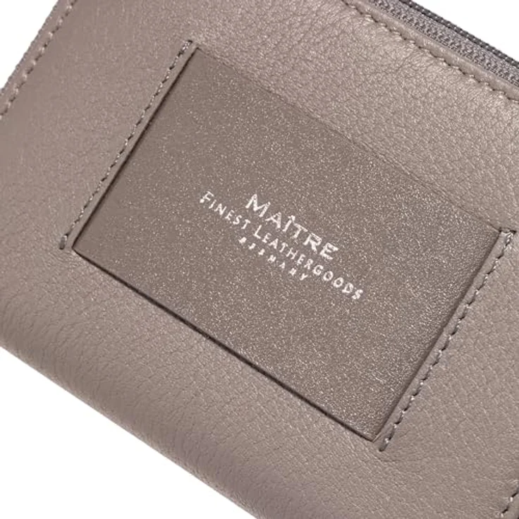 Maître ellern Geldbörse, RFID Schutz, 100% Leder, grau, 11 cm x 2 cm x 8 cm – Bild 5