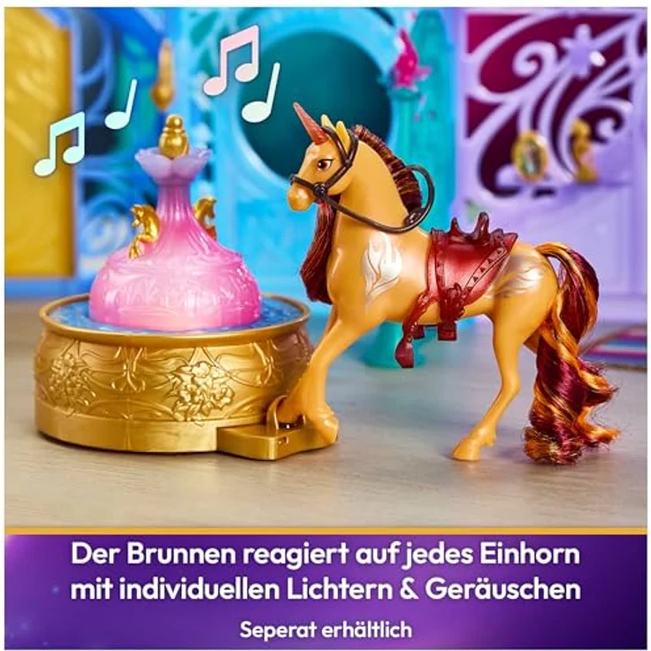 Spin Master Anziehpuppe Unicorn Academy - Stall Starglow Fountain & Stable, mit Licht- und Soundeffekten, 90 cm ausklappbar, inkl. Wildstar und 24 Zubehörteilen – Bild 6