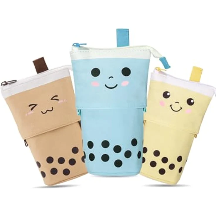 Xespis 3PCS Federmäppchen, Teleskopisch mit hochwertigem Canvas, multifunktional und Cartoon-Design – Bild 1