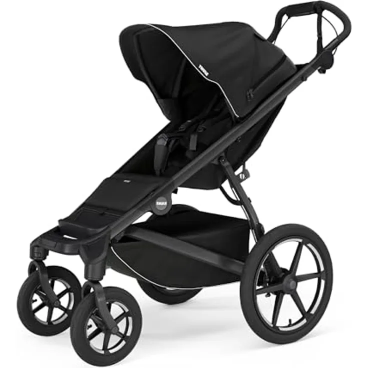 Thule Urban Glide 4-wheel Buggy Für Jedes Terrain Black One-Size, Schwenkbare Vorderräder, Beinauflage, Einklappbar