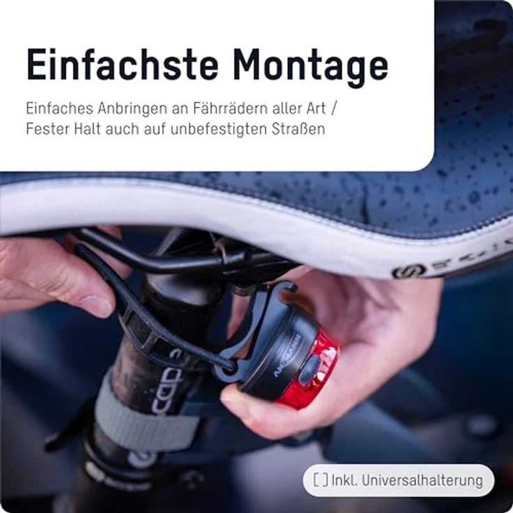 ANSMANN Fahrrad-Rücklicht StVZO zugelassen, CREE LED, IPX5 geschützt, wiederaufladbar über USB, schwarz, 1 Stück – Bild 5