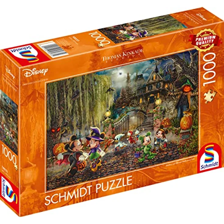 Schmidt Spiele 58033 Thomas Kinkade, Disney, Mickey & Minnie Halloween Fun, 1000 Teile Puzzle, pappe – Bild 5