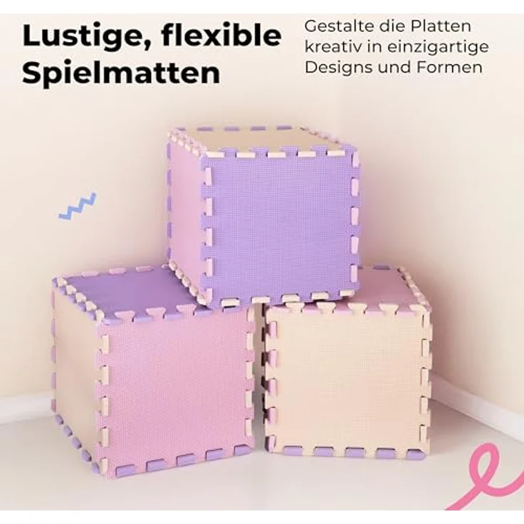 MioTetto Krabbelmatte Baby, Zertifizierte, Ungiftige Puzzlematte, Wasserfest und Stilvoll, 9-teiliges Set in 6 Farben erhältlich – Bild 5