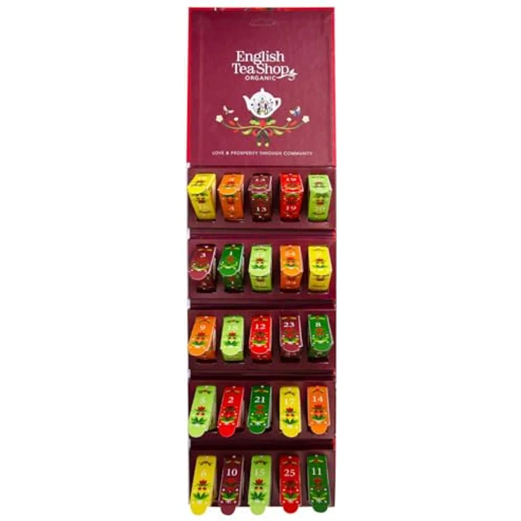 English Tea Shop ETS BIO Tee Adventskalender "Santa's Secret", kompostierbare Pyramidenbeutel, aufhängbar oder liegend – Bild 4