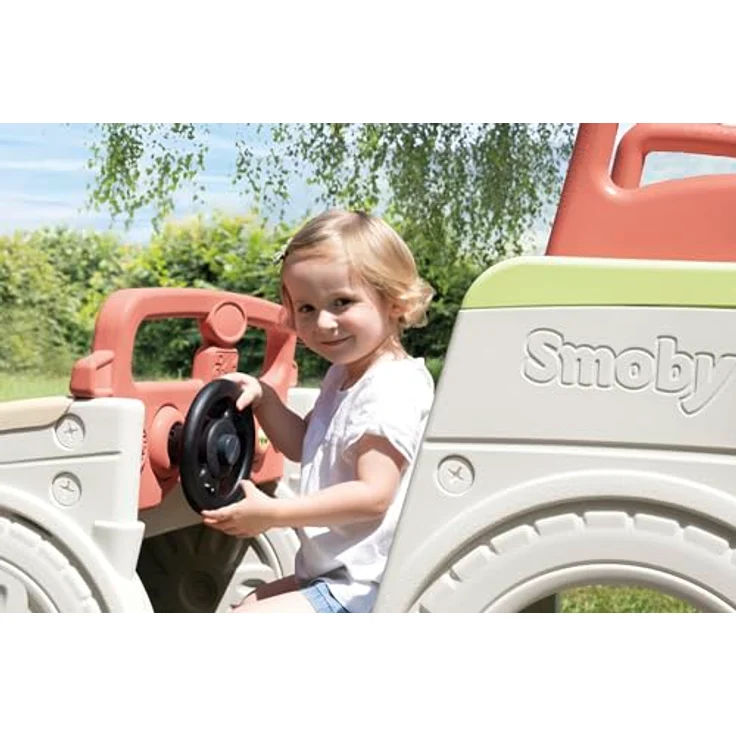 Smoby Life Adventure Car, Spielauto mit Lenkrad, Rutsche und Sandkasten aus 78% Recyclingmaterial, ab 18 Monate – Bild 3