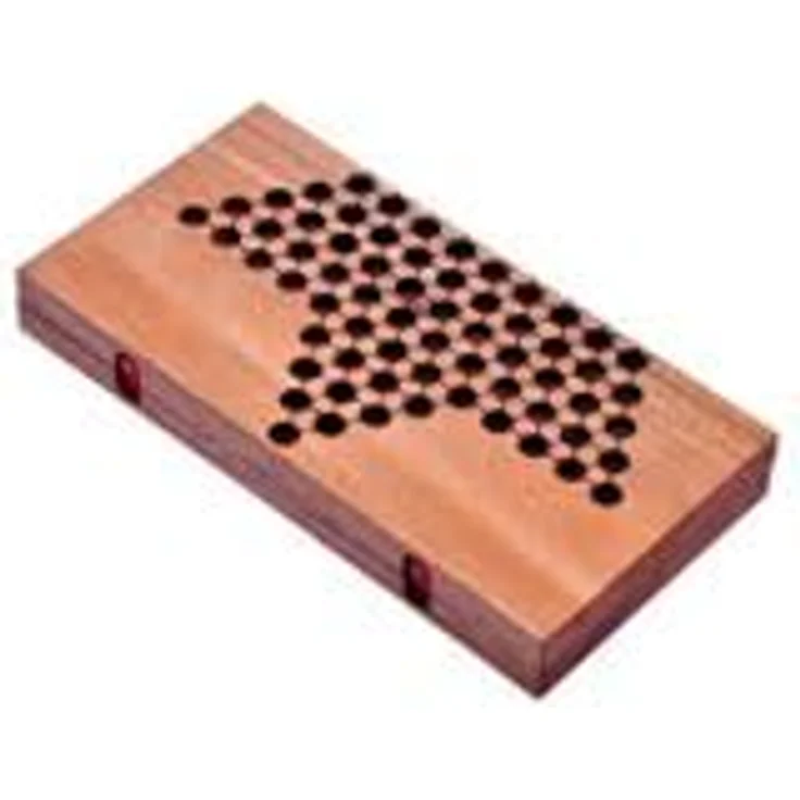 Logoplay Halma Gr. L, Brettspiel für 2 bis 6 Spieler, hochwertiges Samena-Holz, inkl. Stoffbeutel, Spielfeld 26 x 27 cm, 6 x 10 Spielstecker – Bild 5