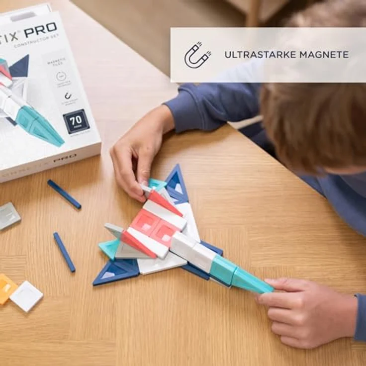 Connetix PRO Constructor Set, Magnetbaukasten mit 70 Teilen für kreatives 3D-Konstruieren mit starken Magneten und langlebigen ABS-Bausteinen – Bild 5