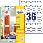 AVERY Zweckform 360 Flaschenetiketten selbstklebend (40x20 mm, Oval, Aufkleber Ideal für Einmachgläser, Gewürzgläser, Likörflaschen, Selbstgemachtes aus Der Küche, Art. 5086) 10 Blatt Weiß