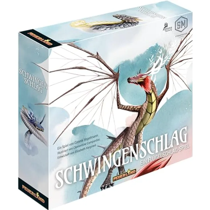 Feuerland Spiele 31032 Schwingenschlag - Aus der Spielewelt von Flügelschlag, Brettspiel für 1-5 Spieler, inspiriert von Flügelschlag