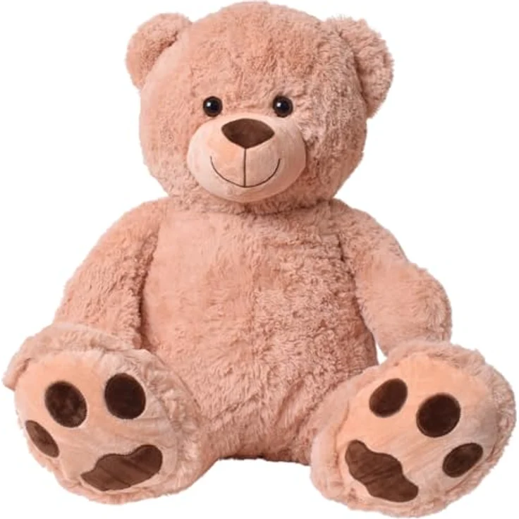 TE-Trend XXL Teddybär Plüschtier 100cm - Kuscheliger Riesen Teddy mit gestickten Tatzen für Kinder und Erwachsene - Braun – Bild 1