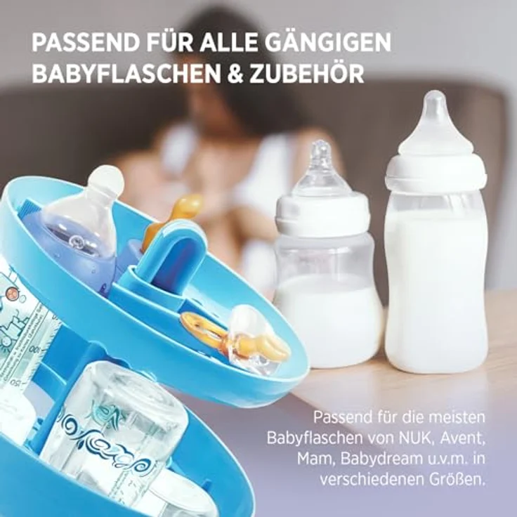 Babyruf BS 29b Dampfsterilisator für Babyflaschen, sterilisiert bis zu 6 Flaschen, weiß/blau – Bild 3