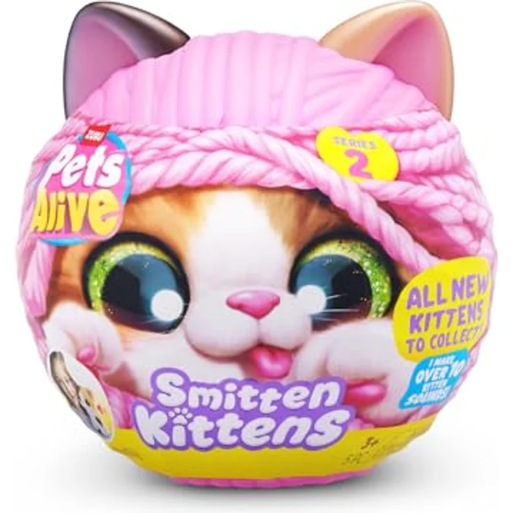 ZURU Pets Alive Smitten Kittens S2, interaktives Kuscheltier mit 10 Geräuschen, sortiert – Bild 1