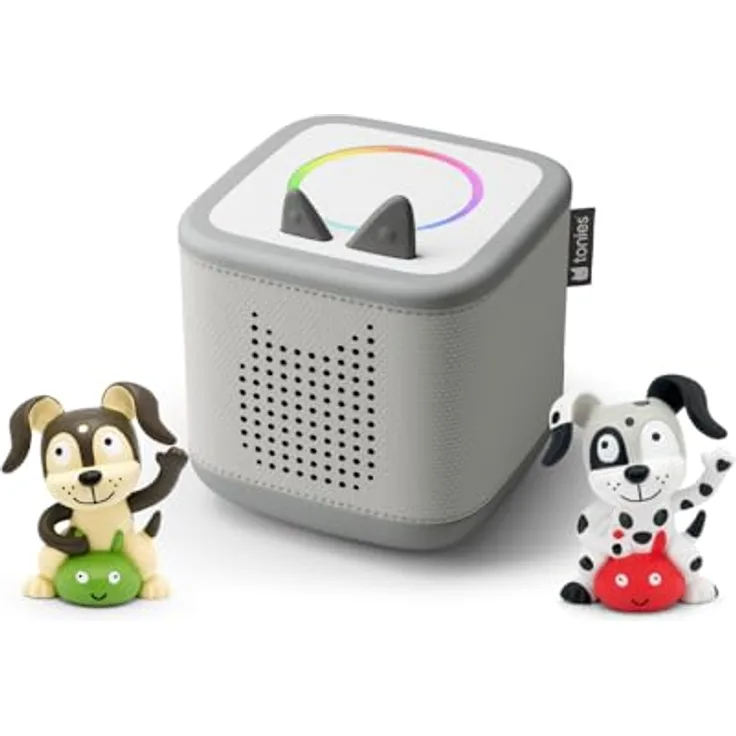 tonies Toniebox 2 Bundle, Mondgrau, inkl. 2 Tonie: Lieblings-Kinderlieder, Audioplayer für Hörbücher und Lieder, selbstständiges Spielen für Kinder von 1–9+ Jahren