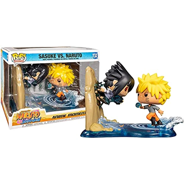Funko Pop! Naruto Shippuden Naruto Vs Sasuke Exclusive Anime Moments, Sammelfigur mit exklusiver USA-Szene – Bild 1