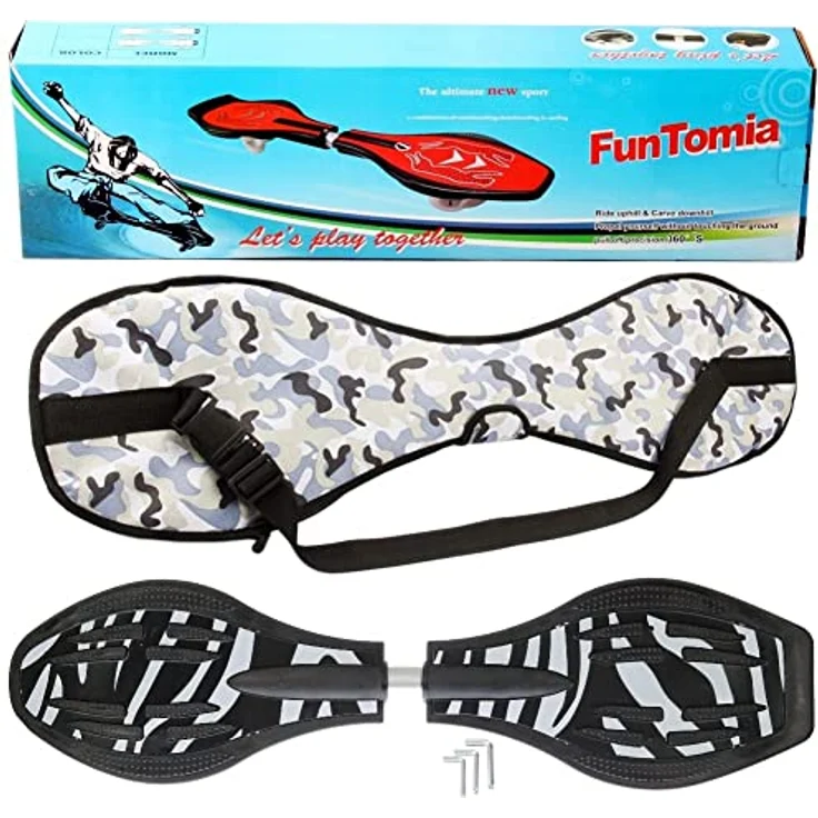 FunTomia Waveboard Original mit ABEC9 Kugellager und LED Rollen, inkl. Tasche - Verschiedene Farbdesigns – Bild 2