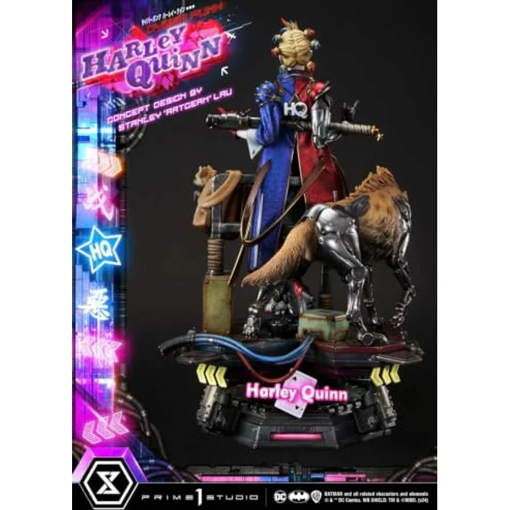 Prime 1 Studio Batman Ultimate Premium Masterline Series Statue Cyberpunk Harley Quinn, 60 cm mit LED-Beleuchtung und zwei austauschbaren Kopfteilen – Bild 7
